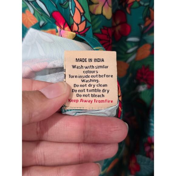 Timeless London Tropical Floral Dress Women’s 3XL US 16 Green Fit & Flare - Picture 11 of 12